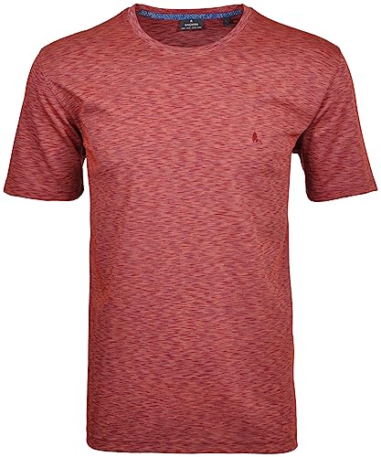 RAGMAN Herren Softknit-T-Shirt mit Rundhals und Flamm-Optik L, Blau-rot-167 von RAGMAN