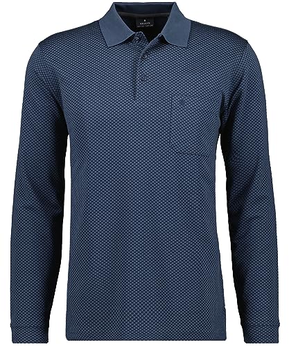 RAGMAN Herren Softknitpolo Jacquard, Langarm XL, Azur-778 von RAGMAN