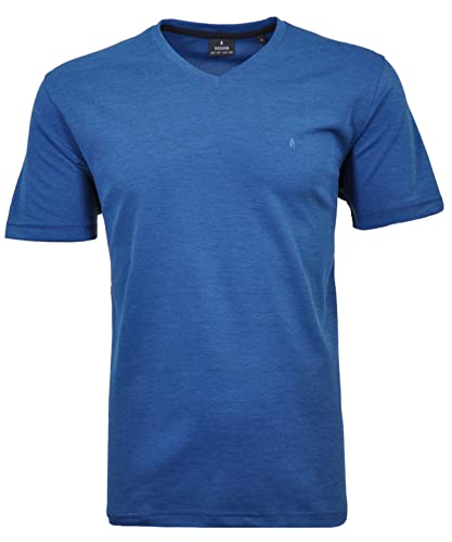 RAGMAN Herren T-Shirt Softknit Uni, Pflegeleicht M, Blau-Melange-765 von RAGMAN