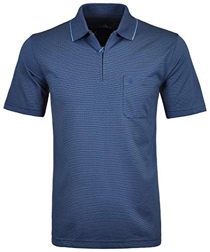 Ragman Herren Softknit Poloshirt mit Minimal-Dessin und RV von RAGMAN