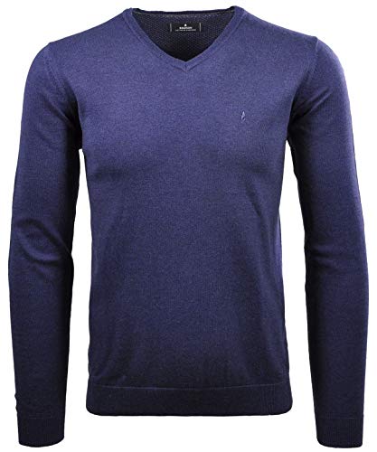 Ragman Herren Strickpullover Uni V Neck Blau value Marine M von RAGMAN