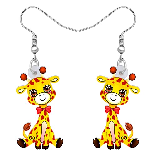 RAIDIN Acryl niedlich Anime Hamster Fuchs Giraffe Ohrringe für Damen Mädchen Tier hypoallergen baumeln Haken Ohrringe Schmuck Geschenke für Party Tierliebhaber Charms (Gold) von RAIDIN