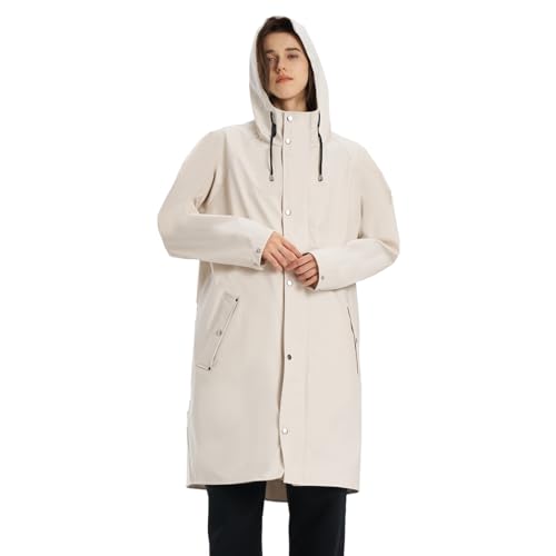 RAINFREEM Regenmantel für Damen, wasserdichte Regenjacken mit Kapuze, Wandermantel, Outdoor, leichte Windjacke, Kapuze, Trenchcoat, Beige, XX-Large RAINFREEM Regenmantel für Damen, wasserdichte Regenjacken mit Kapuze, Wandermantel, Outdoor, leichte Windjacke, Kapuze, Trenchcoat, Beige, XX-Large von RAINFREEM