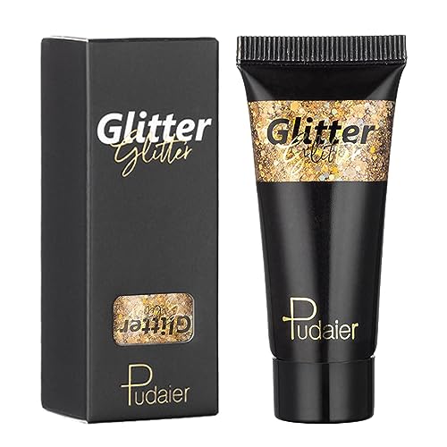 Glitzergel,Funkelnder holografischer, langlebiger, klobiger Glitzer - Gesichts-Glitzer-Make-up für Körper, Gesicht, Haare und Lippen, Rave-Accessoires für Frauen und Mädchen Rasoli von RASOLI