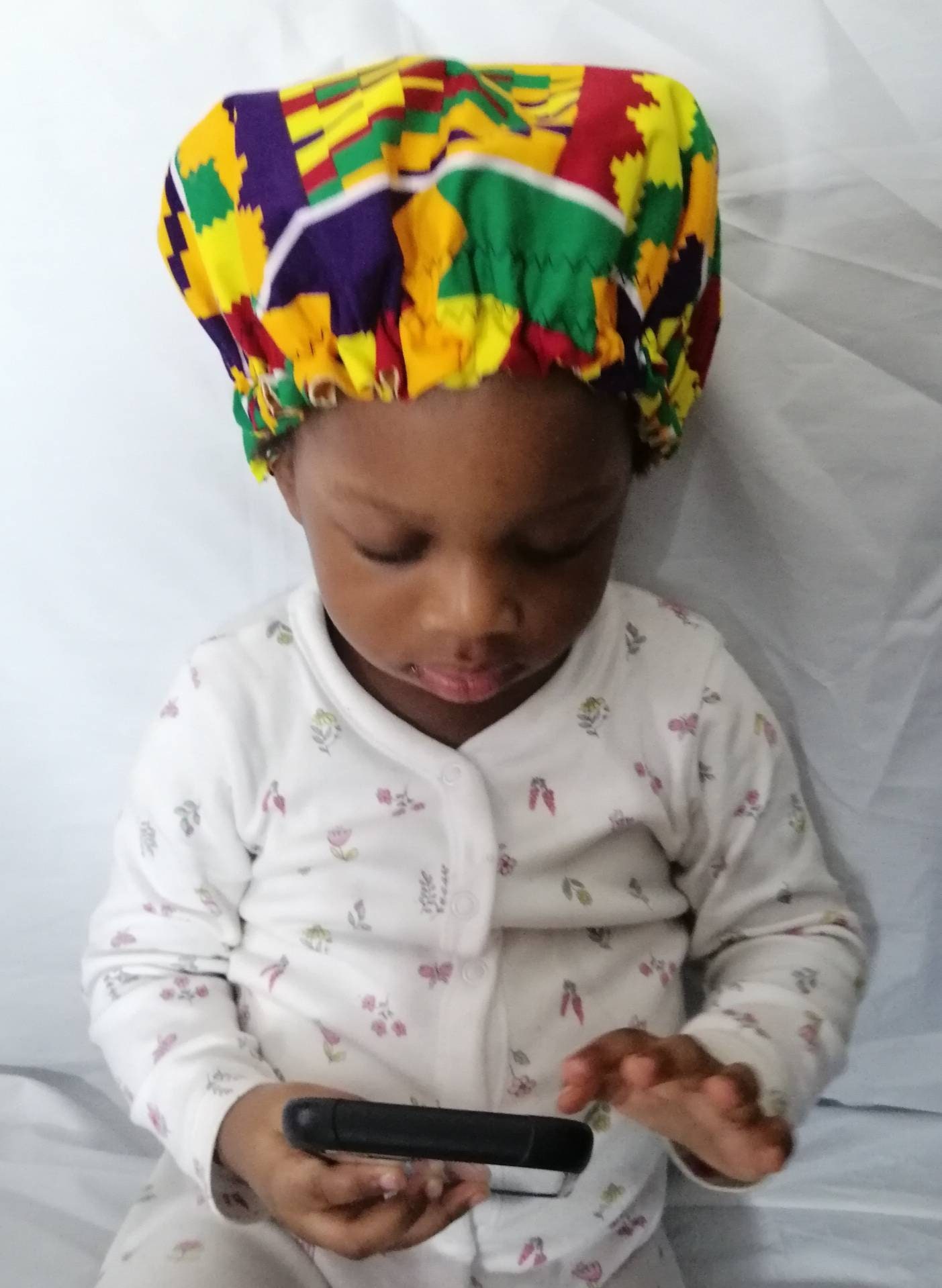 Handgefertigte Einstellbare Reversible Kente Seidige Satin Kopfbedeckung Schal Turban Kopftuch Natürliche Haarpflege Kinder - & Babyfarbe Kenta/Gold von RBClothingAccessory