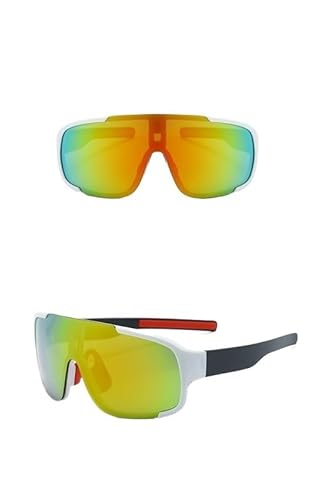 RC-BKKXXEAV Fahrradbrille, Sportsonnenbrille, UV-Schutz Damen, Herren, Laufen, Mountainbiken, Radfahren, Golf(Color:Black White Frame Colourful) von RC-BKKXXEAV