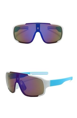 RC-BKKXXEAV Fahrradbrille, Sportsonnenbrille, UV-Schutz Damen, Herren, Laufen, Mountainbiken, Radfahren, Golf(Color:White blue Frame blue film) von RC-BKKXXEAV