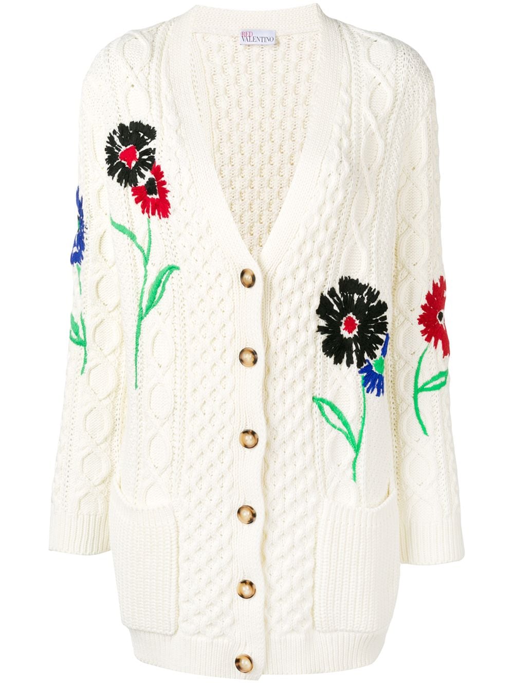 RED Valentino Cardigan mit Zopfmuster - Weiß von RED Valentino