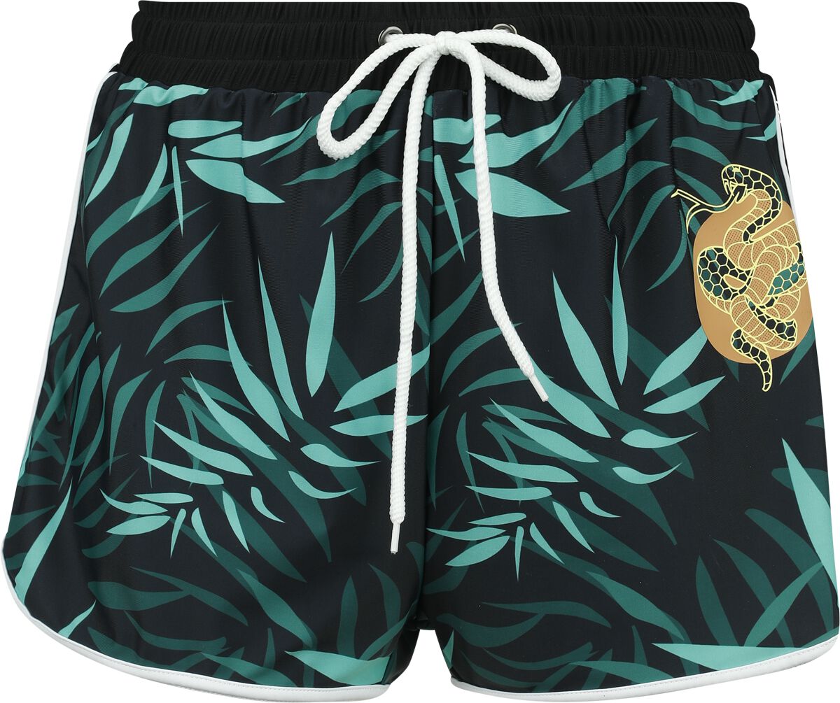 Bikini-Unterteil für Damen  schwarz/grün "Swim Shorts With Palm Trees" von RED by EMP von RED by EMP