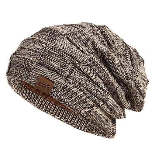 REDESS Beanie Mütze für Herren und Damen Winter Warme Mützen Stricken Slouchy Thick Skull Cap von REDESS