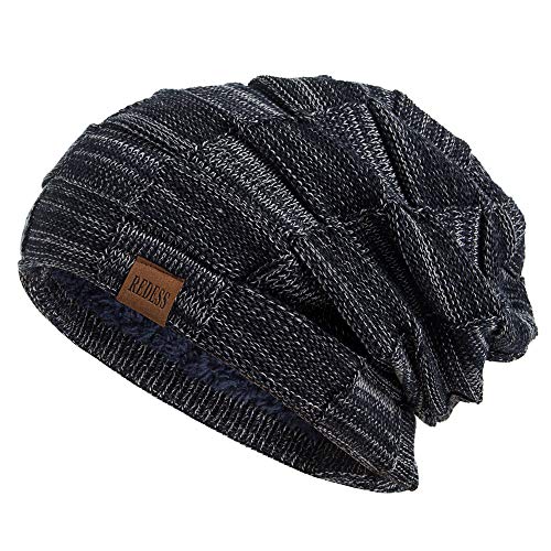 REDESS Beanie Mütze für Herren und Damen Winter Warme Mützen Stricken Slouchy Thick Skull Cap von REDESS