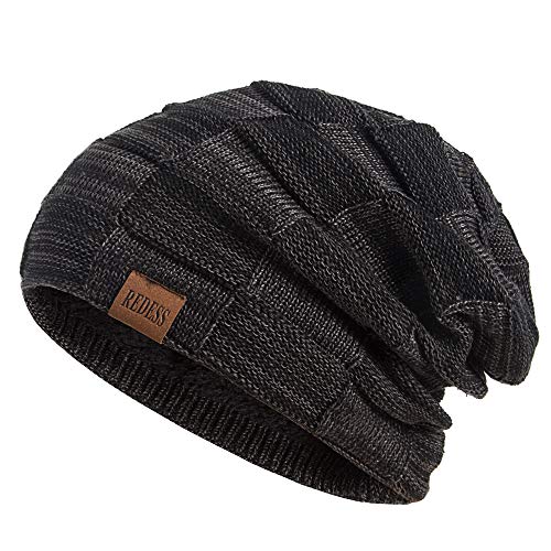 REDESS Beanie Mütze für Herren und Damen Winter Warme Mützen Stricken Slouchy Thick Skull Cap von REDESS