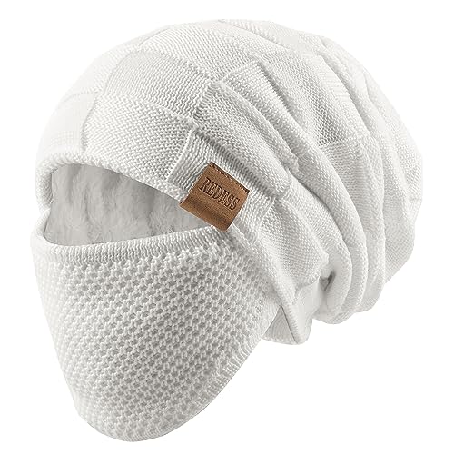 REDESS Beanie Mütze für Herren und Damen Winter Warme Mützen Stricken Slouchy Thick Skull Cap von REDESS