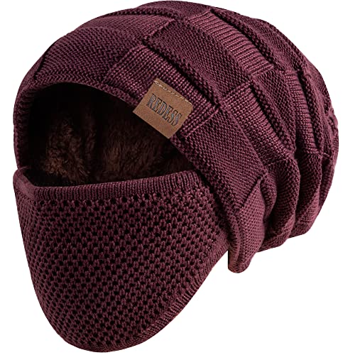 REDESS Beanie Mütze für Herren und Damen Winter Warme Mützen Stricken Slouchy Thick Skull Cap von REDESS