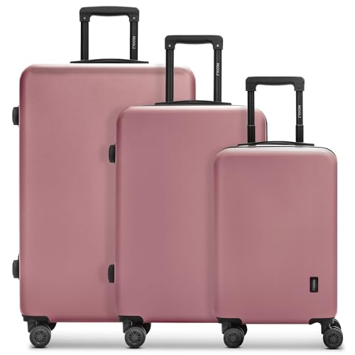 REDOLZ Hartschalen Koffer-Set 3-teilig | Leichte Reise-Trolleys aus hochwertigem, robustem ABS Material | Ultra-leicht für Damen & Herren | 4 Doppelrollen & TSA-Schloss (Essentials 09) von REDOLZ