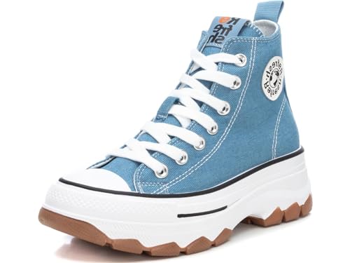 REFRESH - Damen-Sneaker mit Reißverschluss, Farbe: Blau, Größe: 37, Jeans, 39 EU von REFRESH
