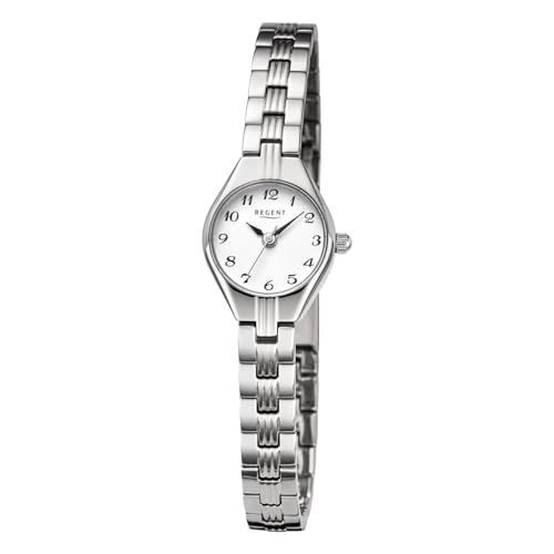 REGENT Damen Armbanduhr Analog Metallarmband Silber URF1468 Analoguhr von REGENT