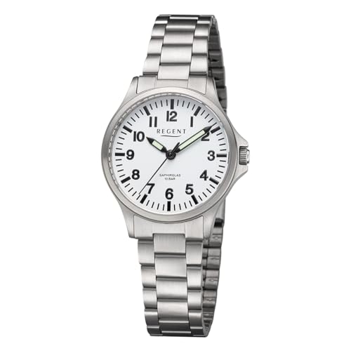 REGENT Damenuhr Titan mit Gliederarmband 32 mm Analog 10 ATM Saphirglas 3287.90.99 von REGENT