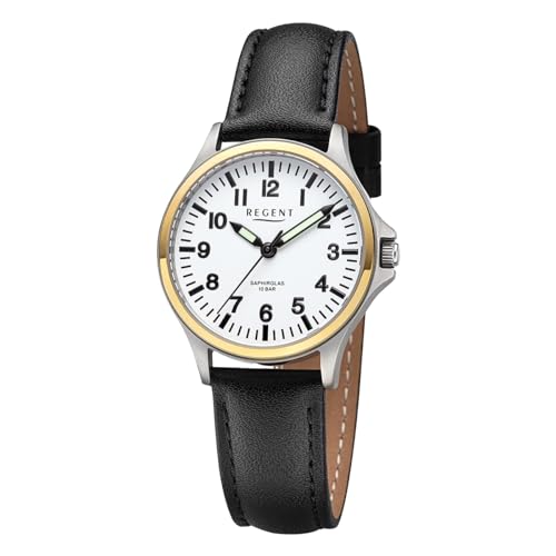 REGENT Damenuhr Unisex Titan mit Lederarmband Analog 10 ATM Saphirglas 3287.91.19 von REGENT