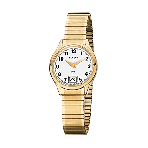 Regent Damen Analog-Digital Quarz Uhr mit Edelstahl Armband 12030082 von REGENT