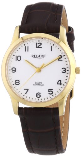 Regent Damen-Armbanduhr XS Analog Quarz Leder 12100563 von REGENT