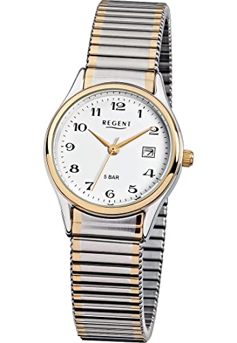 Regent Damen Analog Quarz Uhr mit Stahl Armband 12310133 von REGENT