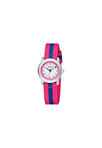 Regent Mädchen Analog Quarz Uhr mit Textil Armband 12400315 von REGENT