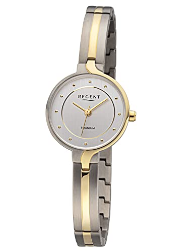 Regent Damen Analog Quarz Uhr mit Titan Armband 12290499 von REGENT