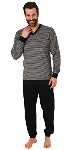 RELAX by Normann Lässiger Herren Frottee Pyjama Langarm mit Bündchen in Ringel - Optik - 291 101 13 784, Größe2:54, Farbe:grau RELAX by Normann Lässiger Herren Frottee Pyjama Langarm mit Bündchen in Ringel - Optik - 291 101 13 784, Größe2:54, Farbe:grau von RELAX by Normann