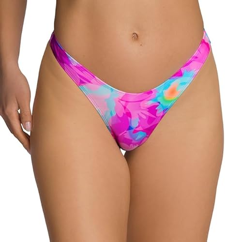 RELLECIGA Damen Bademode Bikinihose Unterteil High Cut Thong Bottom Water Lily S von RELLECIGA