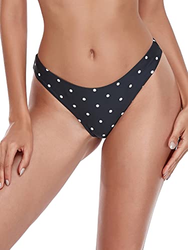 RELLECIGA Freche Bikinihose für Damen, schwarz mit punkten, S von RELLECIGA