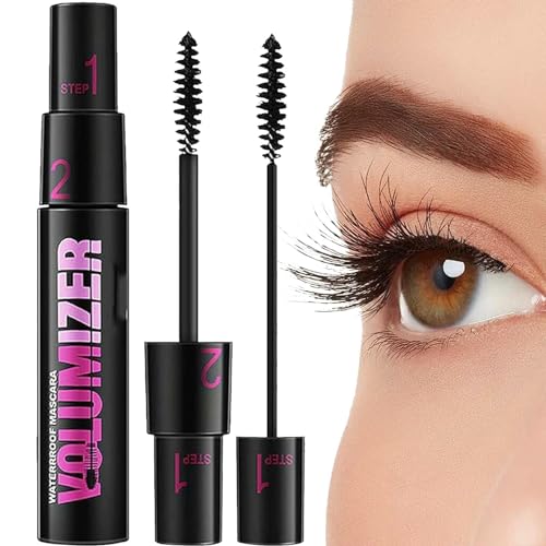 RENTANAC Long Thick Curl Eyelash Mascara Dual-Purpose Mascara, 2 in 1 curl long lasting waterproof mascara, Waterproof Long Lasting Mascara, Lengthening Curling Natural Lashes Makeup von RENTANAC