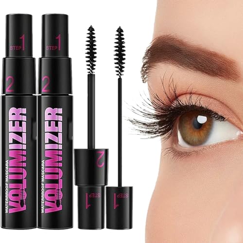 RENTANAC Long Thick Curl Eyelash Mascara Dual-Purpose Mascara, 2 in 1 curl long lasting waterproof mascara, Waterproof Long Lasting Mascara, Lengthening Curling Natural Lashes Makeup von RENTANAC