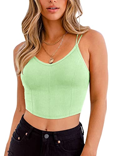 REORIA Damen Sexy V-Ausschnitt Bustiers Spaghettiträger Korsetts Crop Tops Camisoles Weste BHs Grün XL von REORIA