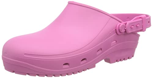 REPOSA MAX Clogs, Hygieneclogs, latexfrei, bequem, leicht, geschlossenes Obermaterial, anatomische Sohle, SRC-Sohle, Farbe Pink, Größe 36 von REPOSA