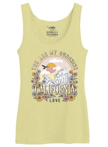 REPUBLIC OF CALIFORNIA Damen Worepcztk032 Tanktop, gelb, XXL von REPUBLIC OF CALIFORNIA