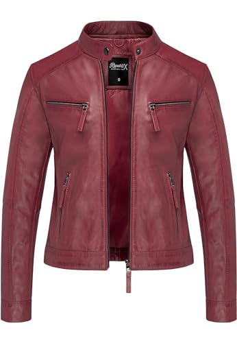 REPUBLIX Damen Echtleder Jacke Biker Zipper Lederjacke RJ-8008 Bordeaux 3XL REPUBLIX Damen Echtleder Jacke Biker Zipper Lederjacke RJ-8008 Bordeaux 3XL von REPUBLIX