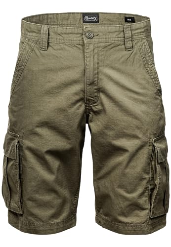 REPUBLIX Herren Cargoshorts Männer Kurze Bermuda Hose Regular Fit R7027 Olive W33 von REPUBLIX