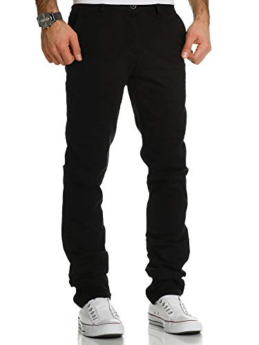 REPUBLIX Herren Regular Slim Stretch Chino Hose Fit R7019 Schwarz W38/L34 von REPUBLIX