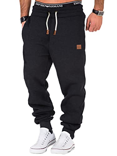 REPUBLIX Herren Sporthose Jogger Jogginghose Sweatpants Trainingshose R-0053 Anthrazit L von REPUBLIX