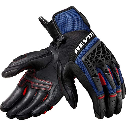 REV'IT! Motorradhandschuhe kurz Motorrad Handschuh Sand 4 Handschuh schwarz/blau M, Herren, Tourer, Ganzjährig, Leder/Textil von Rev'It