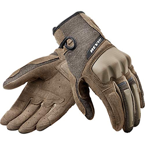 REV'IT! Motorradhandschuhe kurz Motorrad Handschuh Volcano Handschuh sand/schwarz L, Herren, Tourer, Ganzjährig, Textil, beige von Rev'It