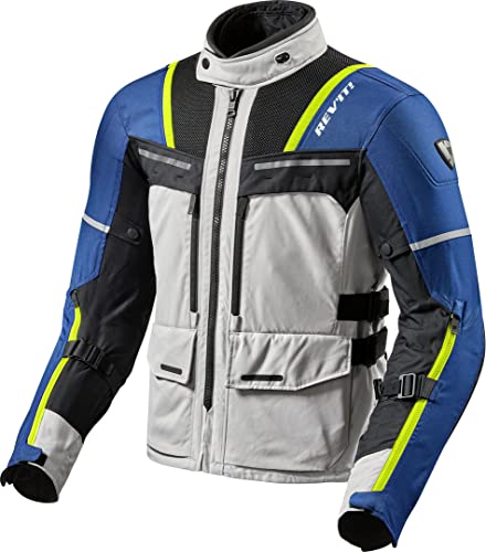 REV'IT! Motorradjacke mit Protektoren Motorrad Jacke Offtrack Textiljacke Silber/blau M, Herren, Enduro/Adventure, Ganzjährig, Polyester von Rev'It