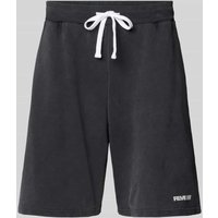 REVIEW Regular Fit Sweatpants mit Label-Print in Black, Größe S von REVIEW
