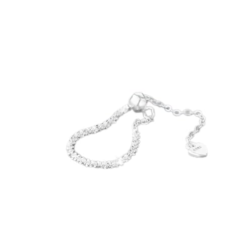 YANQSHM Silber Ringe 925 Frauen,Vintage Verstellbare Ringe Funkelnde Kette S925 Silber Offene Ringe Knöchel Fingerringe Stapelbar Weihnachtsschmuck Geschenk Eheringe Für Damen von YANQSHM