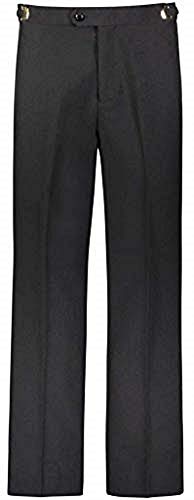 RGM Herren-Smoking-Hose, Satin, gestreift, Plissee oder flache Vorderseite - Schwarz - 32W / 32L von RGM