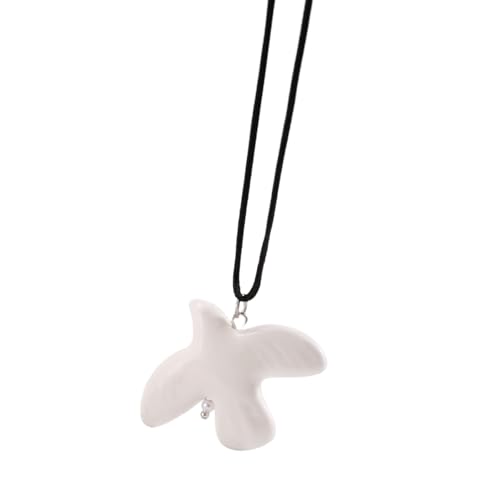 RGYBAO Weiße Tauben-Halskette mit verstellbarer Kette, eleganter Schmuckanhänger, Halskette für flexibles Styling in verschiedenen Einstellungen, 118 cm, Keramik, Kein Edelstein RGYBAO Weiße Tauben-Halskette mit verstellbarer Kette, eleganter Schmuckanhänger, Halskette für flexibles Styling in verschiedenen Einstellungen, 118 cm, Keramik, Kein Edelstein von RGYBAO
