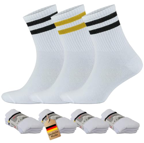 RHODEA - Tennissocken Herren & Damen Unisex 39-42 | 43-46 - 12er-Pack Weiß & Schwarz Gestreifte Sportsocken - 80% Baumwolle, Hervorragende Passform für Sport, Ideal für den täglichen Gebrauch RHODEA - Tennissocken Herren & Damen Unisex 39-42 | 43-46 - 12er-Pack Weiß & Schwarz Gestreifte Sportsocken - 80% Baumwolle, Hervorragende Passform für Sport, Ideal für den täglichen Gebrauch von RHODEA