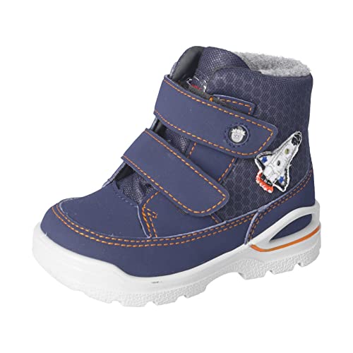 RICOSTA Baby Jungen Lauflernschuhe Kalle,Kinder Boots,WMS:Weit,lose Einlage,Sympatex,Blinklicht,wasserdicht,Winterboots,Nautic/Ozean (180),23 EU von RICOSTA