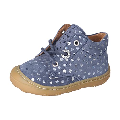 RICOSTA Baby Mädchen Stiefel DOTS,Kinder Lauflernschuhe,WMS:Mittel,lose Einlage,schnürstiefel,Booties,Leder,Navy (170),19 EU von RICOSTA